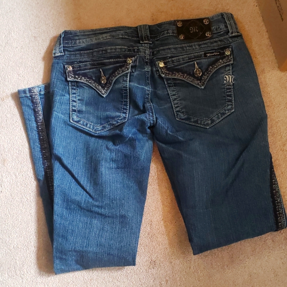 Miss Me size 31 JS56605 Skinny Embellished Jean's Bling